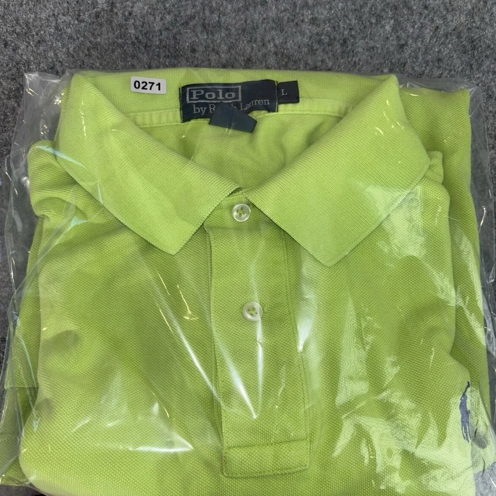 Polo Ralph Lauren Shirt Men's Large Lime Green‎ Short Sleeve Polo Classic Logo